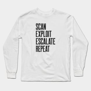 Cybersecurity Scan Exploit Escalate Repeat Long Sleeve T-Shirt